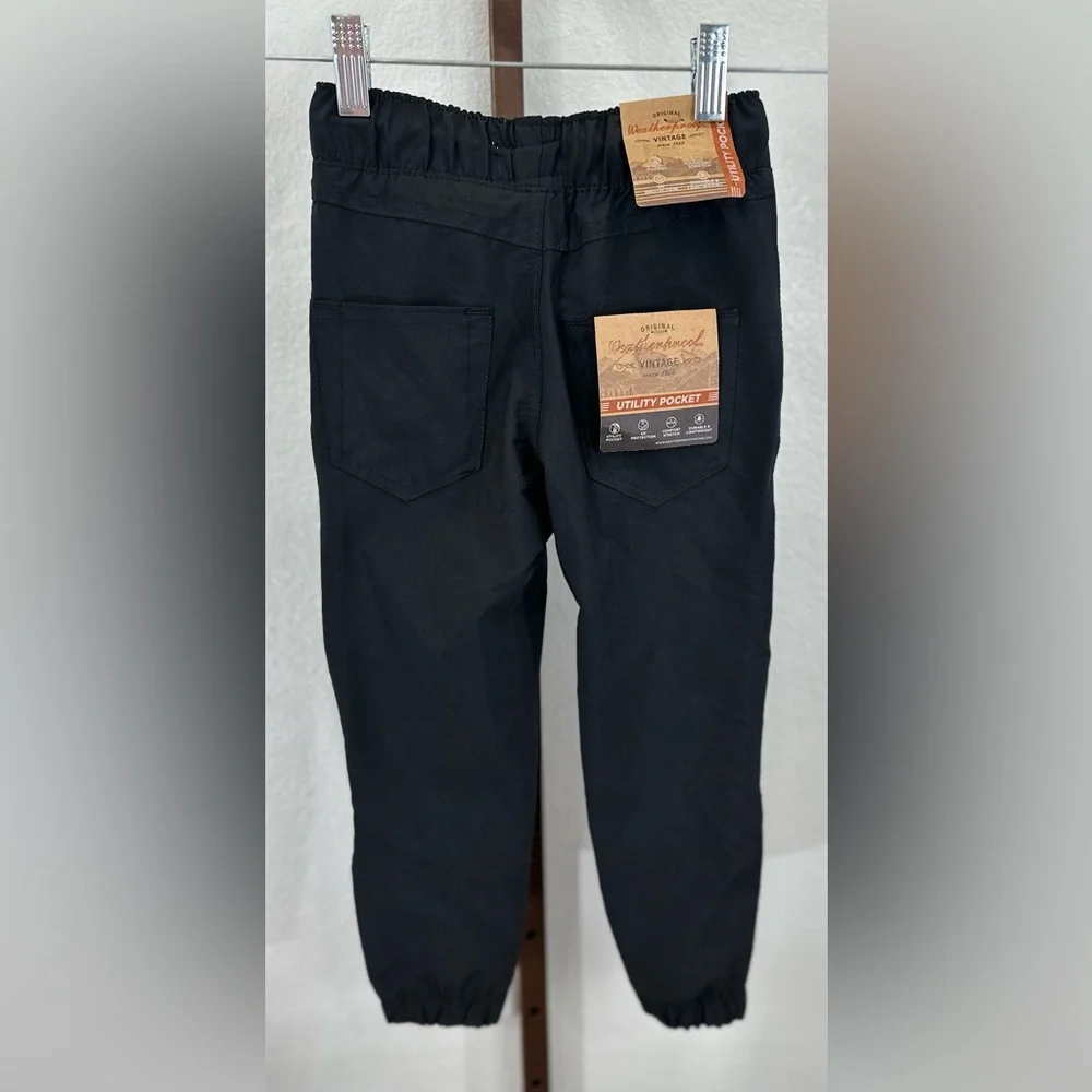 NWT Boy's Weatherproof Vintage Black Pants with Utility Pockets